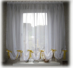 Firana z kokardkami woal elena