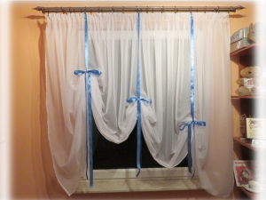  Firana ze wstążkami atłasowymi wiktoria  woal