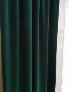 Zasłona welurowa -  butelkowa zieleń 145 x 245