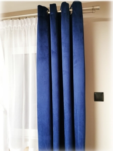 Zasłona welurowa - błękit paryski 145 x 245